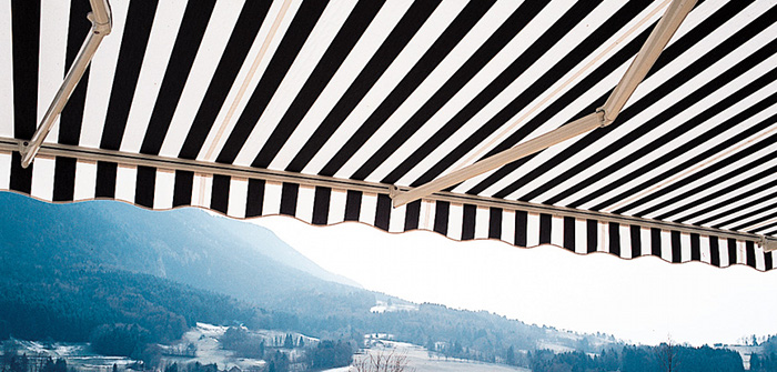 Store d'ext&eacute;rieur toile rayures classiques